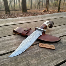 Load image into Gallery viewer, Sheffield Clip Point Bowie Knife High Polish Blade Handmade Fixed Blade Knife with Modern Handle JW SteelCrafts