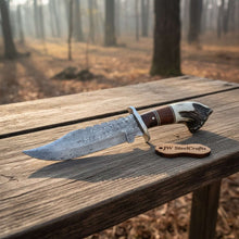 Load image into Gallery viewer, Sheffield Clip Point Bowie Knife High Polish Blade Handmade Fixed Blade Knife with Modern Handle JW SteelCrafts