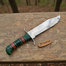 Load image into Gallery viewer, Sheffield Clip Point Bowie Knife Mirror Polish Steel with S Guard and Stacked Handle