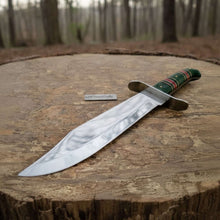 Load image into Gallery viewer, Sheffield Clip Point Bowie Knife Mirror Polish Steel with S Guard and Stacked Handle – JW SteelCrafts