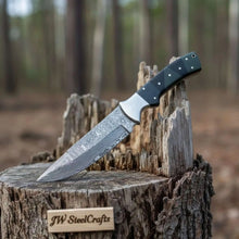 Load image into Gallery viewer, Handmade Damascus Bowie Knife with Micarta Handle