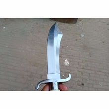 Load image into Gallery viewer, Sheffield Style Bowie Knife High Polished Clip Point Blade Brass Guard Bone Handle Handmade Fixed Blade