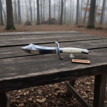 Load image into Gallery viewer, Sheffield Style Bowie Knife High Polished Clip Point Blade Brass Guard Bone Handle Handmade Fixed Blade