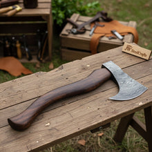 Load image into Gallery viewer, Single-Bit Bushcraft Hatchet with Crescent Edge
