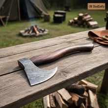 Load image into Gallery viewer, Single-Bit Bushcraft Hatchet with Crescent Edge