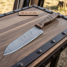 Load image into Gallery viewer, 7-Piece Handmade Damascus Kitchen Knife Set - Premium Rose Wood Handle Professional Chef Cooking Set