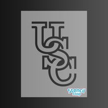 Load image into Gallery viewer, South Carolina Gamecocks Stacked "USC" Logo Stencil
