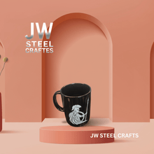 Load image into Gallery viewer, Spartan Warrior Mug | Black Ceramic Coffee Cup | JW SteelCrafts