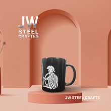 Load image into Gallery viewer, Spartan Warrior Mug | Black Ceramic Coffee Cup | JW SteelCrafts