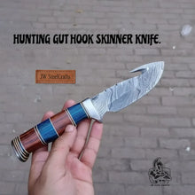 Load image into Gallery viewer, Custom Handmade Hunting Gut Hook Skinner Knife.