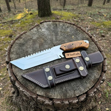 Load image into Gallery viewer, Stainless Steel Tracker Knife with Rosewood Handle | Full Tang Outdoor Knife
