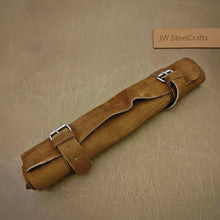 Load image into Gallery viewer, 5-Piece Handmade Damascus Kitchen Knife Set with Red Pakka Wood Handles