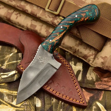 Load image into Gallery viewer, Acid Washed Stainless Steel Hunting Knife – Pinecone Handle | Outdoor &amp; Camping Knife
