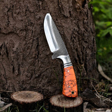 Load image into Gallery viewer, Cowboy Hunting Knife Rasp D2 Steel Turquoise Handle