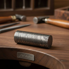 Load image into Gallery viewer, 5 Inch Twisted Damascus Steel Round Billet Bar for Guards Rings and Jewelry Making