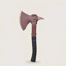 Load image into Gallery viewer, Hand-finished Bearded Axe – Detailed Etched Steel Head with Minimalist Black Handle