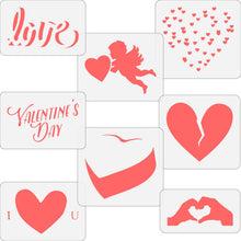 Load image into Gallery viewer, Valentine's Day Heart Symbols Stencil Set