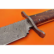Load image into Gallery viewer, Victorian Style Custom Bowie ,Sheffield Clip Point Bowie Knife, Handmade Damascus Steel Blade, Walnut Burl Handle,