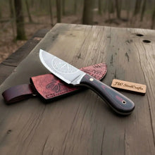 Load image into Gallery viewer, Skinner Knife Viking Rune Etched Blade Full Tang Hunting Knife