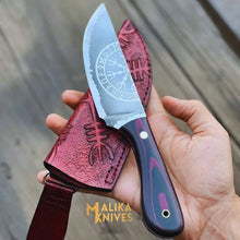 Load image into Gallery viewer, Viking Hunting Knife D2 Steel Vegvisir Engraved
