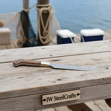Load image into Gallery viewer, Handmade Damascus Fillet Knife - Premium Blade for Fish Processing &amp; Trimming