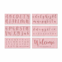 Load image into Gallery viewer, Wedding Stencils Set - Script Numbers, Letters, Symbols
