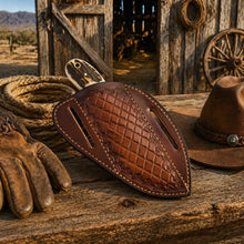 Load image into Gallery viewer, Western Ranch Knife – 3.5” Rasp Blade Antler Handle &amp; Pancake Leather Sheath