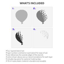 Load image into Gallery viewer, Hot Air Balloon 4 Layer Stencil Set