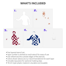Load image into Gallery viewer, Lionel Messi 5 Layer Stencil Set