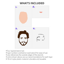 Load image into Gallery viewer, Post Malone 4 Layer Stencil Set