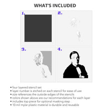Load image into Gallery viewer, Ruth Bader Ginsberg 4 Layer Stencil Set