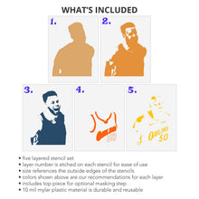 Load image into Gallery viewer, Steph Curry 5 Layer Stencil Set