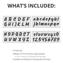 Load image into Gallery viewer, Marker Font Alphabet Stencil Set