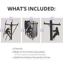 Load image into Gallery viewer, Power Lineman Stencil Set