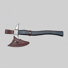 Load image into Gallery viewer, Hand-finished Bearded Axe – Detailed Etched Steel Head with Minimalist Black Handle