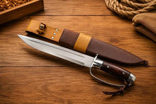 Load image into Gallery viewer, 18-Inch D2 Steel D-Guard Bowie Knife with Rosewood Handle