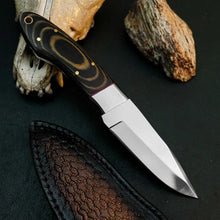 Load image into Gallery viewer, 8.1" D2 Steel Skinner Hunting Knife – Full Tang Micarta Handle &amp; Sheath