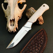 Load image into Gallery viewer, 8.7" Handmade Stainless Steel Hunting Knife – Full Tang Resin Handle &amp; Sheath