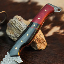 Load image into Gallery viewer, 8.7" Handmade Damascus Knife – Full Tang Hybrid Handle &amp; Sheath