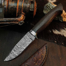 Load image into Gallery viewer, 9.2" Handmade Hunter Skinner Knife – Stainless Steel, Wood Handle &amp; Sheath