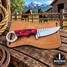 Load image into Gallery viewer, Ashridge Rasp Steel Skinner Knife – Resin Handle &amp; Leather Sheath