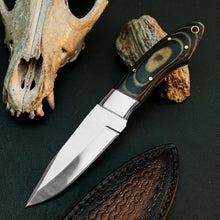 Load image into Gallery viewer, 8.1" D2 Steel Skinner Hunting Knife – Full Tang Micarta Handle &amp; Sheath