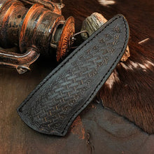Load image into Gallery viewer, 8.8" Handmade Damascus Bushcraft Knife – Full Tang Wood Handle &amp; Sheath