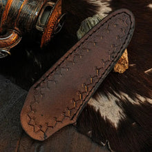 Load image into Gallery viewer, 8.6" Handmade Damascus Skinner Knife – Full Tang Resin Handle &amp; Sheath
