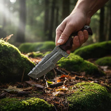 Load image into Gallery viewer, Hand Forged Damascus Tracker Knife with Micarta Handle