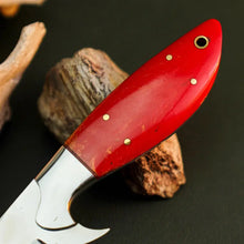 Load image into Gallery viewer, 9" Handmade Stainless Steel Bushcraft Knife – Full Tang Resin Handle &amp; Sheath
