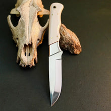 Load image into Gallery viewer, 8.7" Handmade Stainless Steel Hunting Knife – Full Tang Resin Handle &amp; Sheath