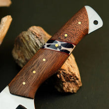 Load image into Gallery viewer, 8.7" Handmade Stainless Steel Bushcraft Knife – Full Tang Wood Handle &amp; Sheath