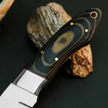 Load image into Gallery viewer, 8.1" D2 Steel Skinner Hunting Knife – Full Tang Micarta Handle &amp; Sheath