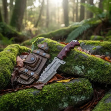 Load image into Gallery viewer, Hand Forged Damascus Tracker Knife with Micarta Handle